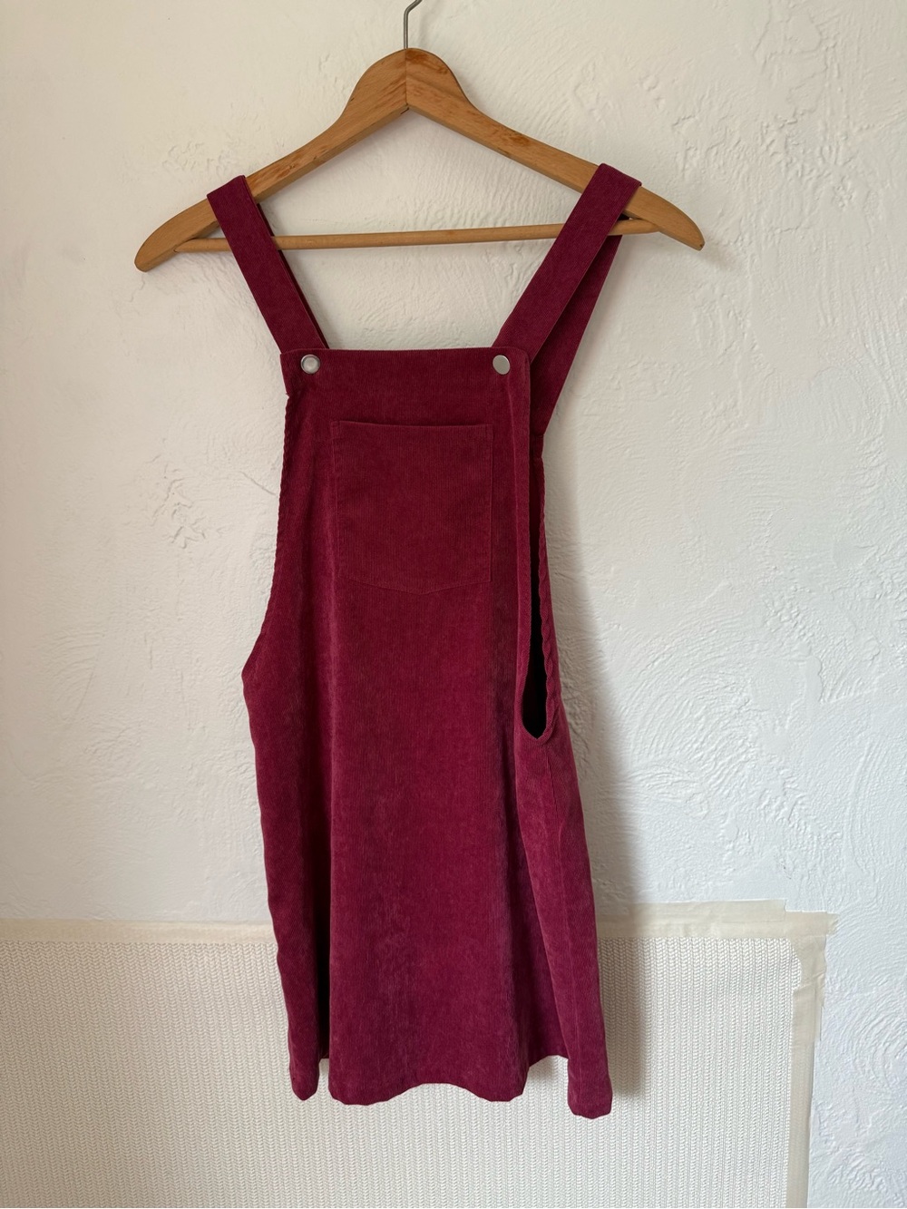SHEIN Burgundy Corduroy Pinafore Dress Jumper Overall Dress Womens Medium